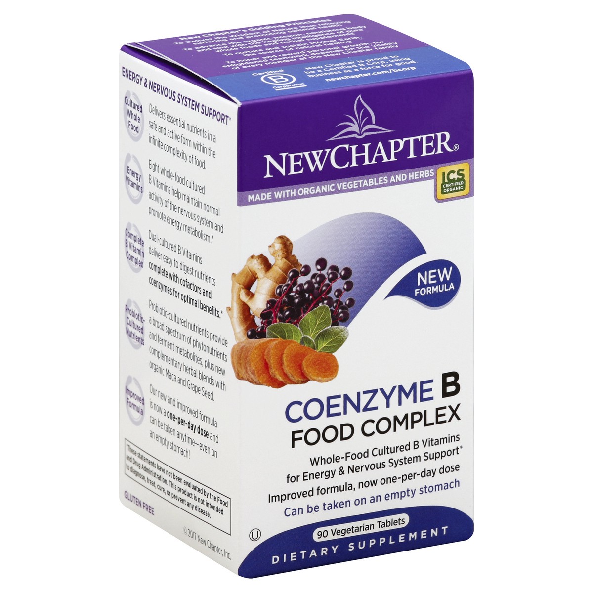 slide 4 of 5, New Chapter Coenzyme B Food Complex Vegetarian Tablets, 90 ct