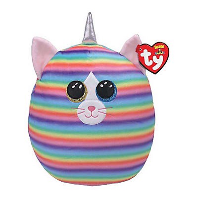 slide 1 of 1, TY Heather - Pastel Striped Cat Squish A Boos Plush, 10 in