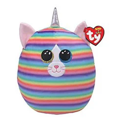 TY Heather - Pastel Striped Cat Squish A Boos Plush