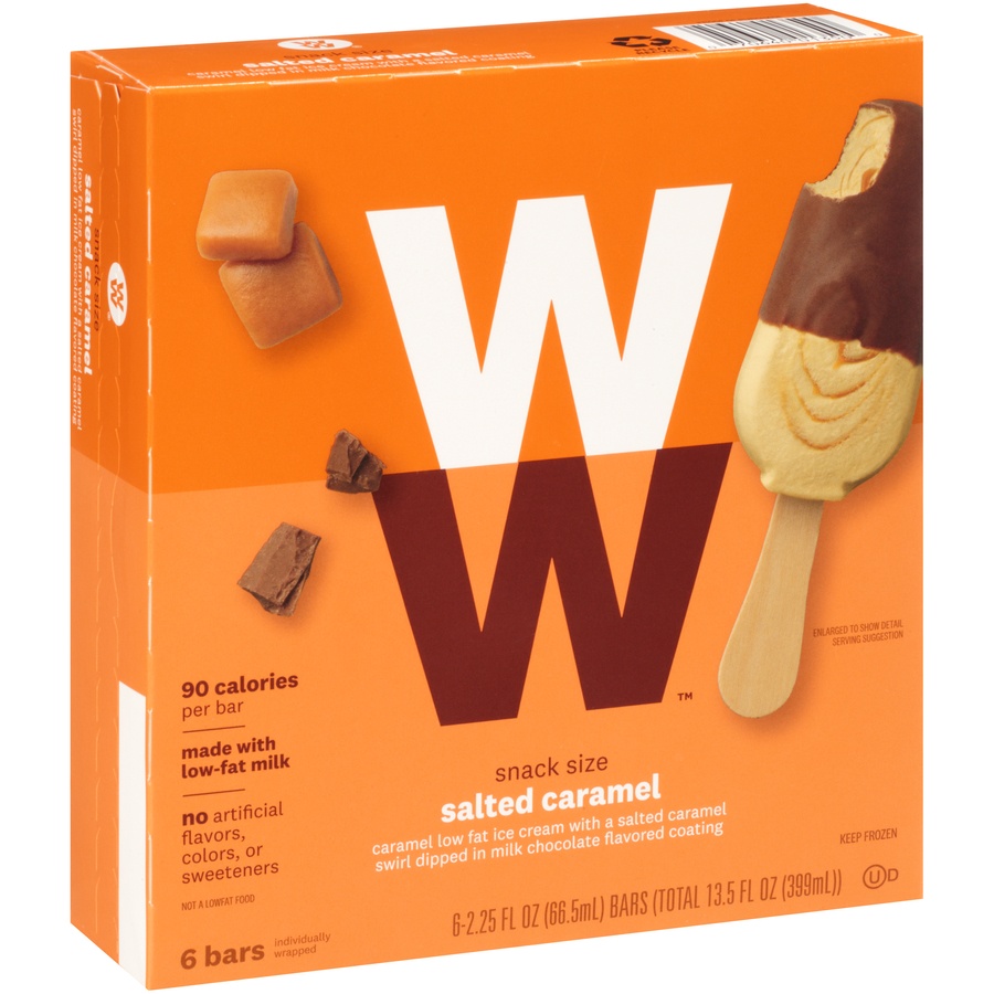 slide 2 of 8, Weight Watchers Salted Caramel Ice Cream Bars, 6 ct; 2.25 fl oz