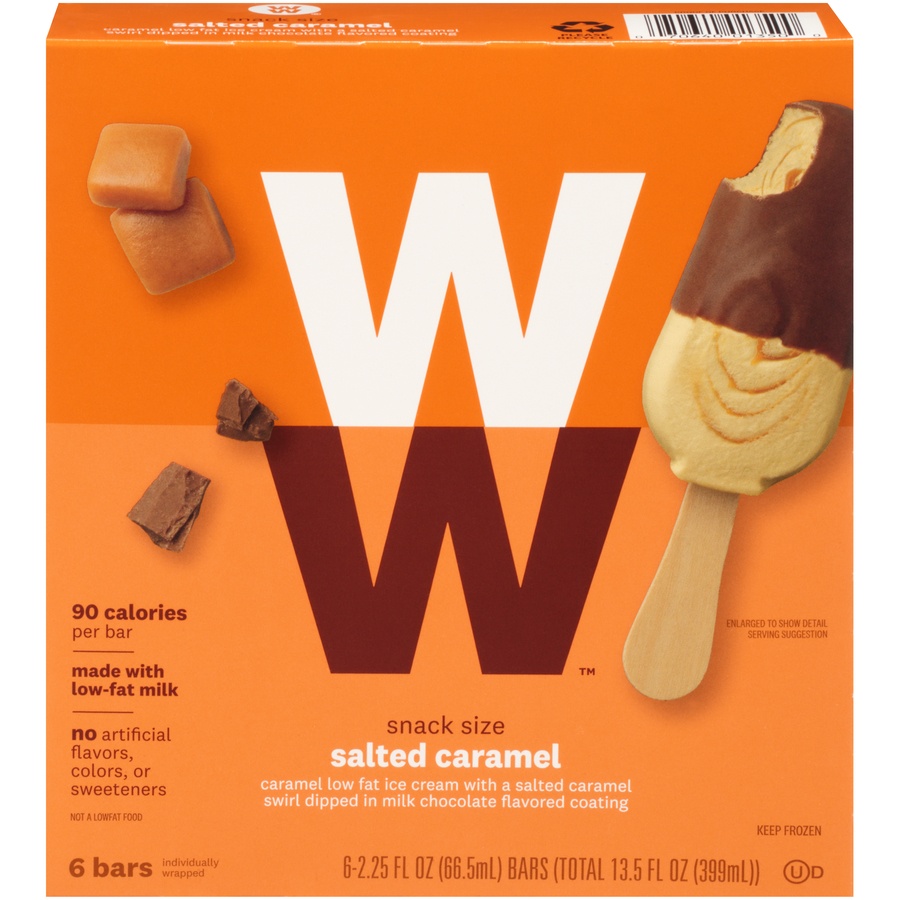 slide 1 of 8, Weight Watchers Salted Caramel Ice Cream Bars, 6 ct; 2.25 fl oz