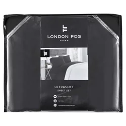 London Fog Solid Black Full Sheet Set