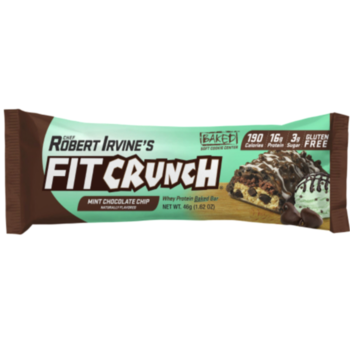 slide 1 of 1, Fitcrunch Protein Bar, Gluten Free, Mint Chocolate Chip, 1.62 oz