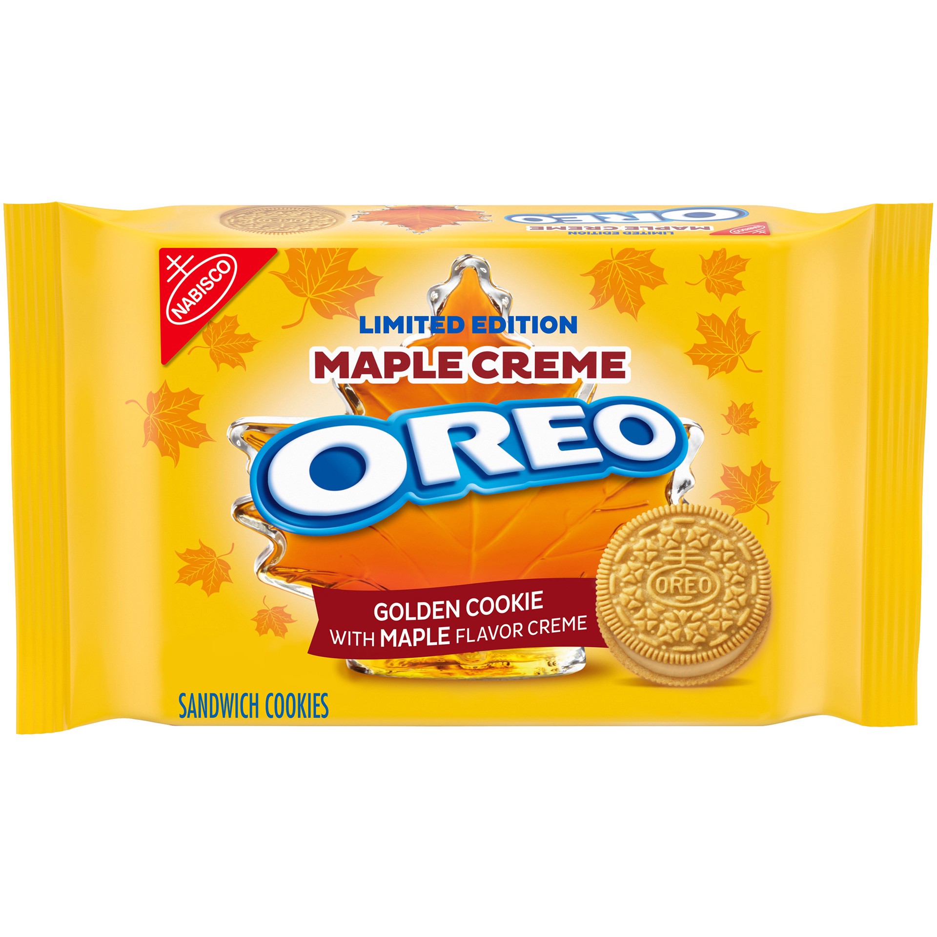 slide 1 of 9, OREO Golden Maple Creme Sandwich Cookies, 12.2 oz, 12.2 oz