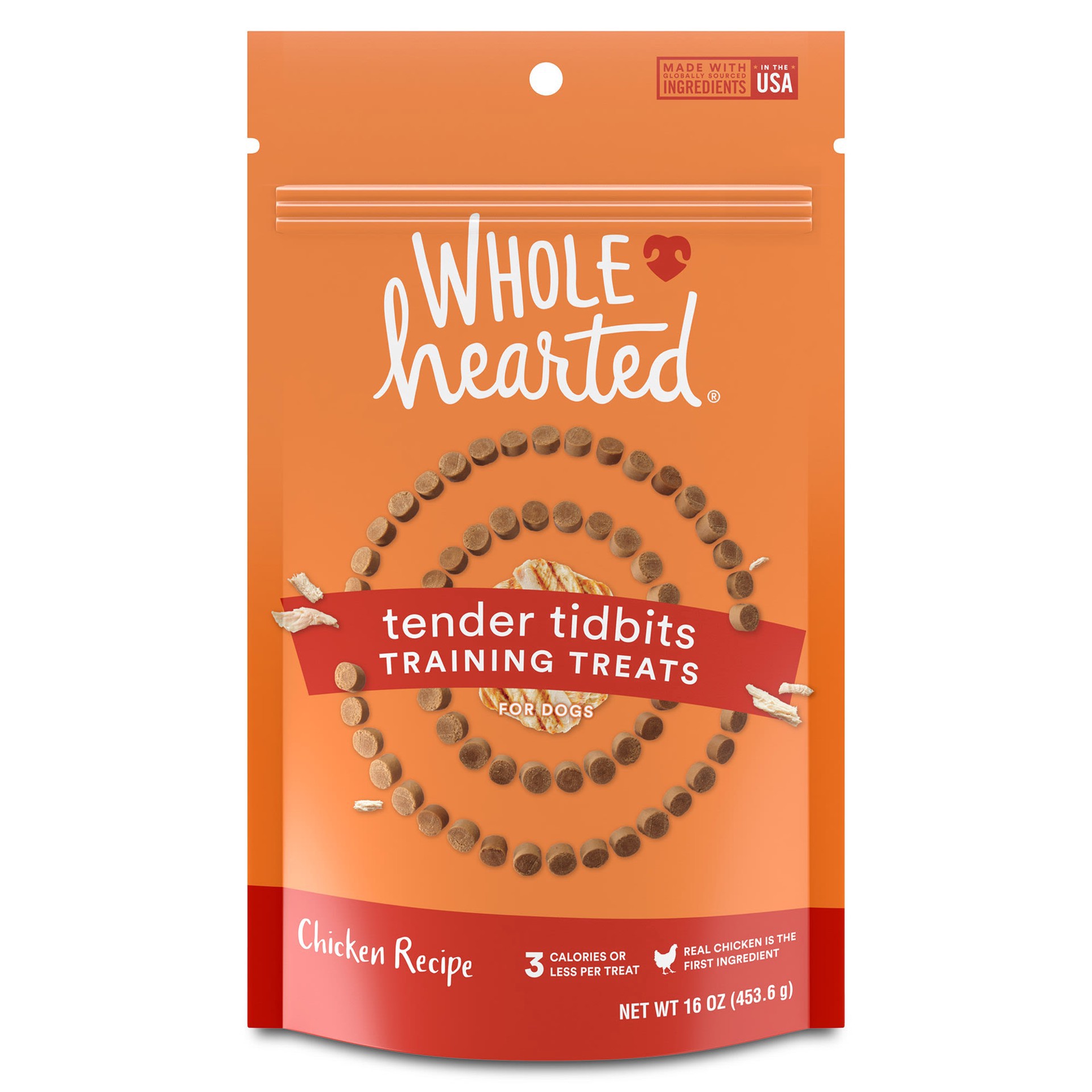 slide 1 of 1, Whole Hearted Tender Tidbits Chicken Recipe Training Treats for Dogs 16 oz, 16 oz