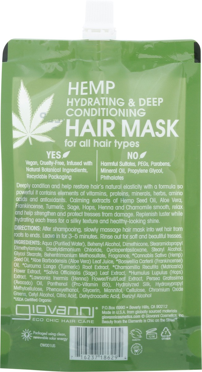 slide 6 of 13, Giovanni Hemp Hydrating & Deep Conditioning Hair Mask, 1 ct