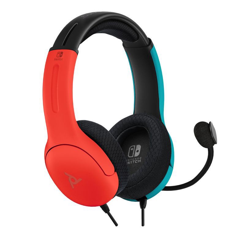 slide 8 of 10, PDP LVL 40 Wired Gaming Headset for Nintendo Switch - Blue/Red, 1 ct