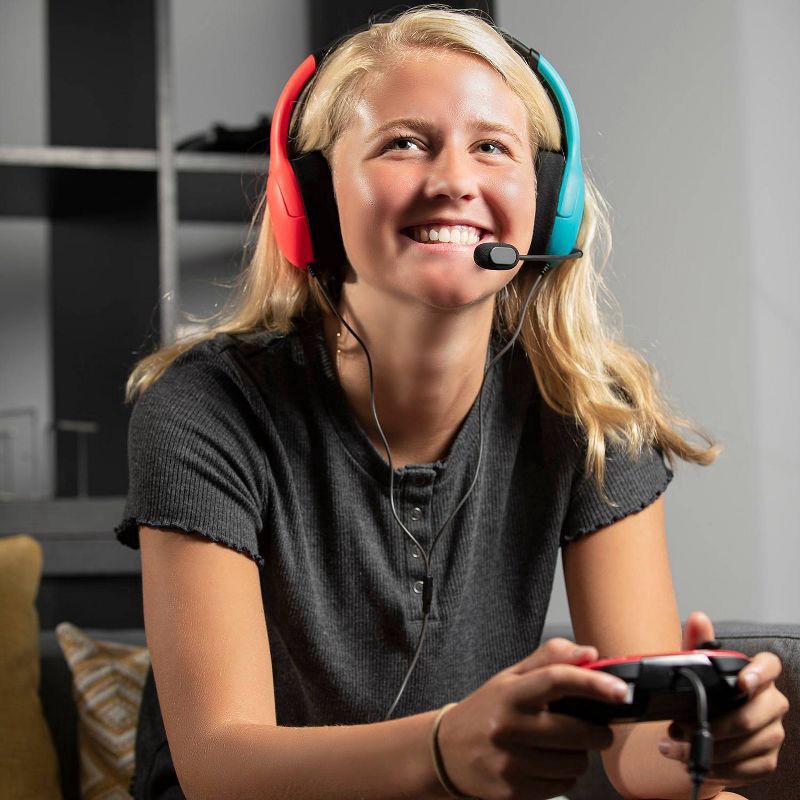 slide 10 of 10, PDP LVL 40 Wired Gaming Headset for Nintendo Switch - Blue/Red, 1 ct