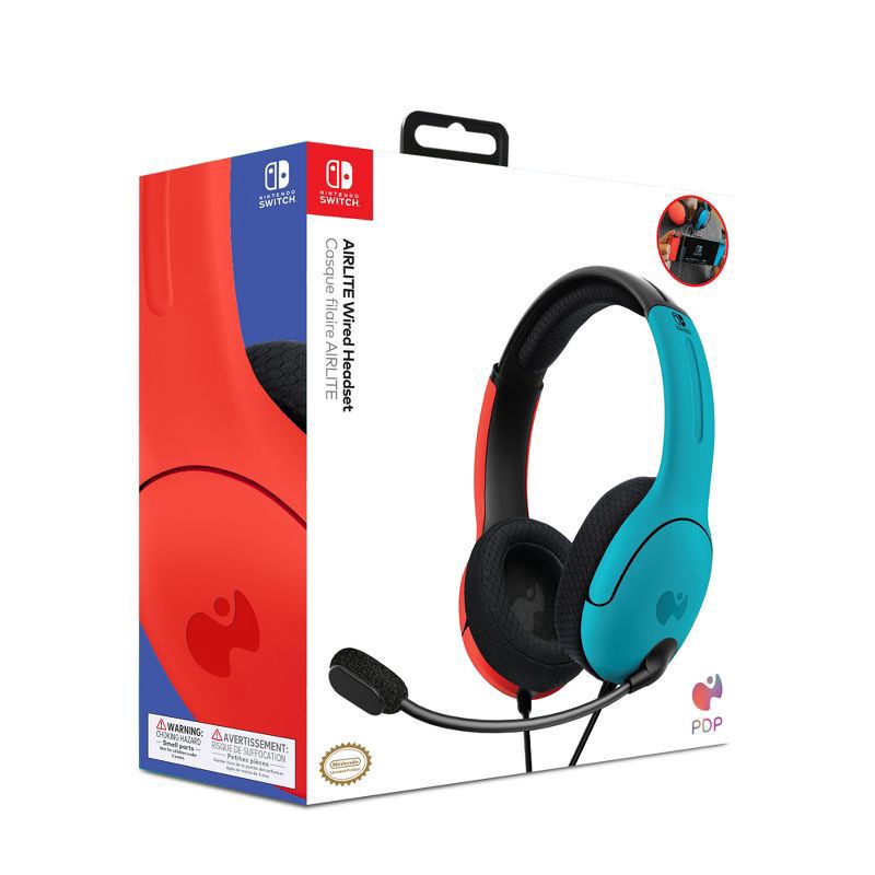 slide 3 of 10, PDP LVL 40 Wired Gaming Headset for Nintendo Switch - Blue/Red, 1 ct