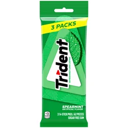 Trident Sugar Free Spearmint Gum 3 - 14 Stick Packages