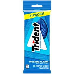 Trident Sugar Free Original Flavor Gum 3 - 14 Stick Packs