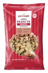 Giant Eagle Jumbo Dry Roasted Peanuts, Unsalted