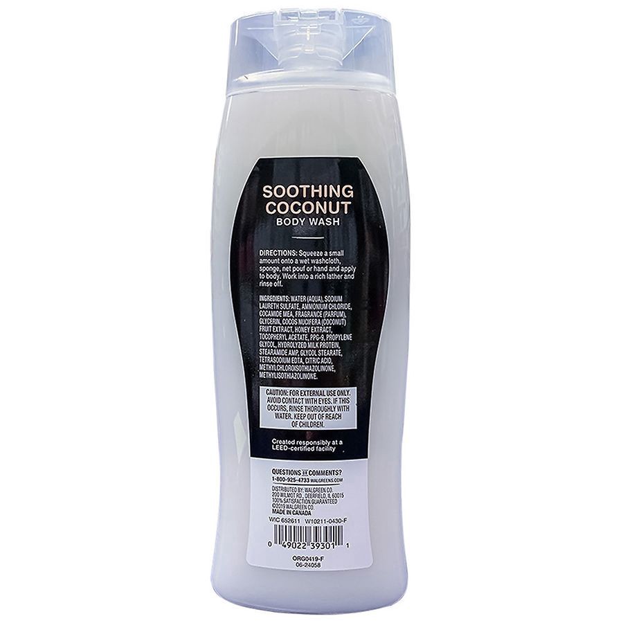 slide 2 of 3, Walgreens Soothing Coconut Body Wash, 15 fl oz
