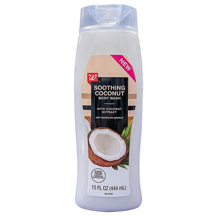 slide 1 of 3, Walgreens Soothing Coconut Body Wash, 15 fl oz