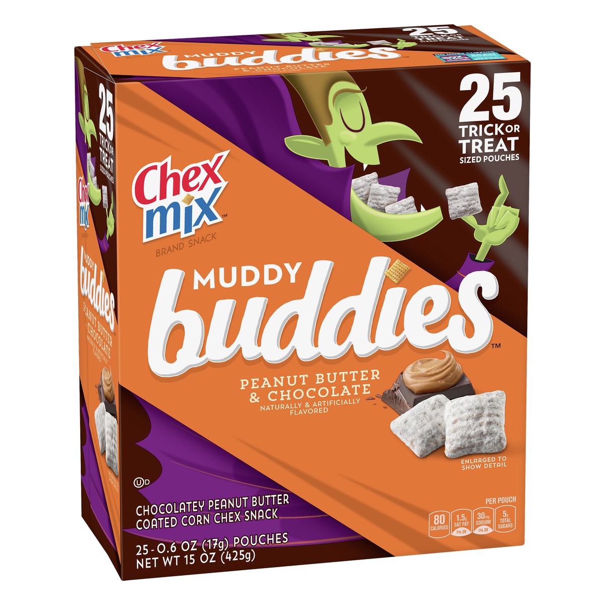 slide 9 of 9, Chex Mix Muddy Buddies Snack Mix Peanut Butter And Chocolate, 25 ct