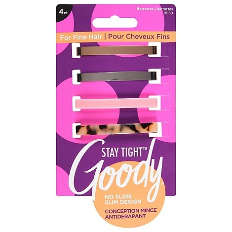 slide 1 of 1, Goody Low Profile Barrettes - 4 CT, 4 ct