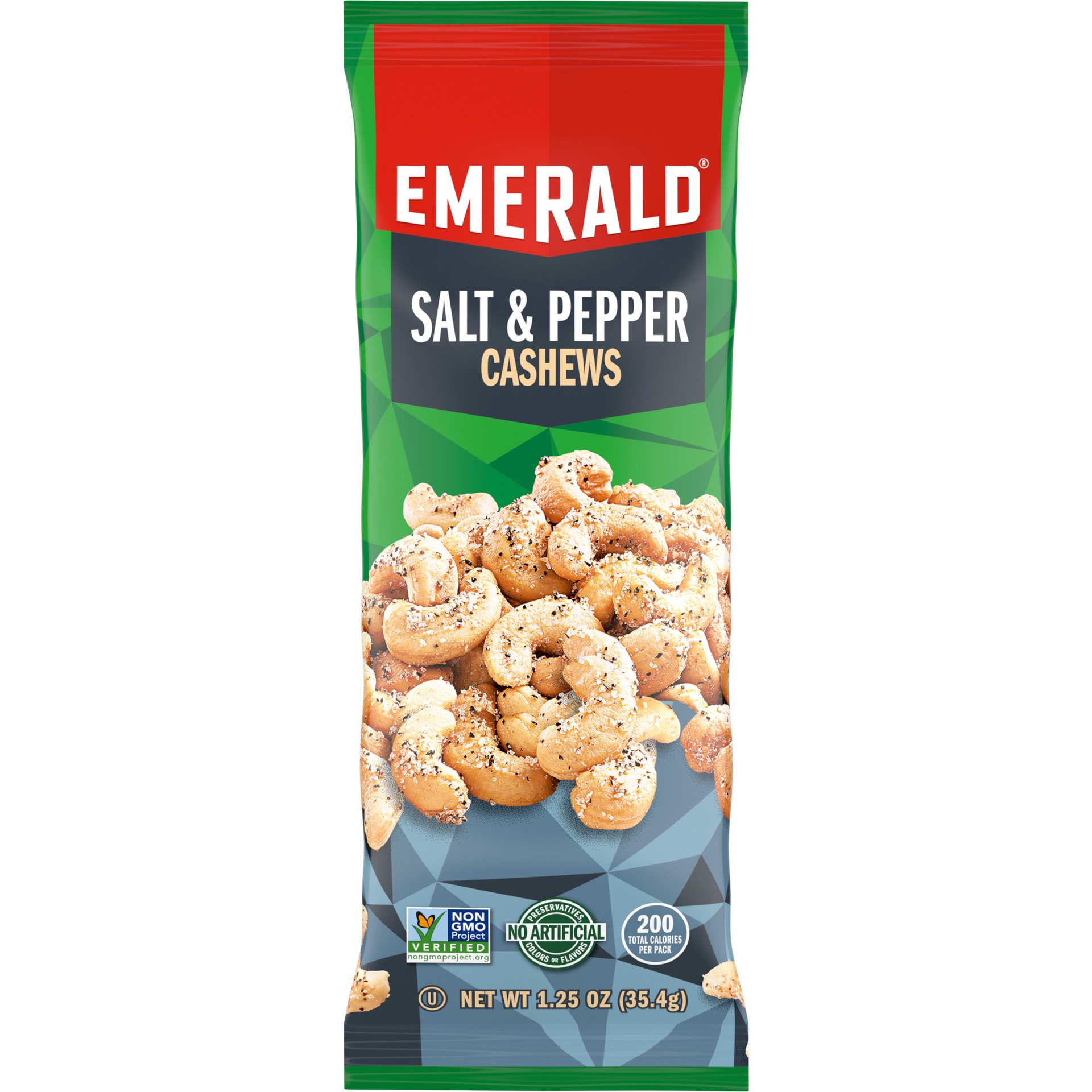 slide 1 of 5, Emerald Nuts Salt and Pepper Cashews, Single-Serve 1.25 Oz, 1.25 oz