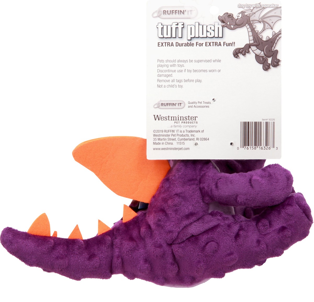 slide 9 of 10, Ruffin' It Ruffin It Tuff Plush Toy Dragon, 1 ct