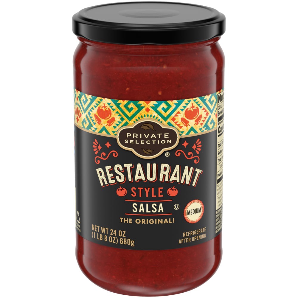 slide 1 of 4, Private Selection Medium Restaurant Style Salsa, 24 oz