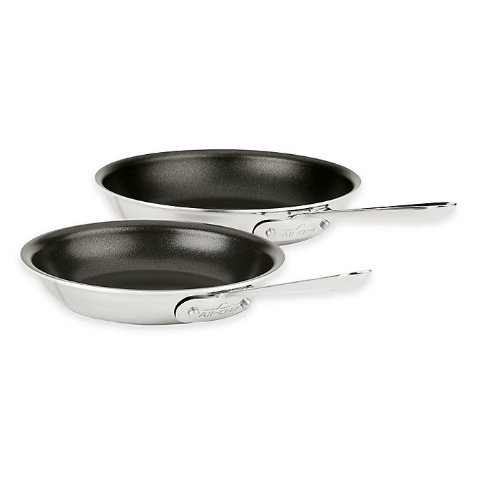 slide 1 of 1, All-Clad d3 Stainless Steel Nonstick Skillets, 8 in; 10 in