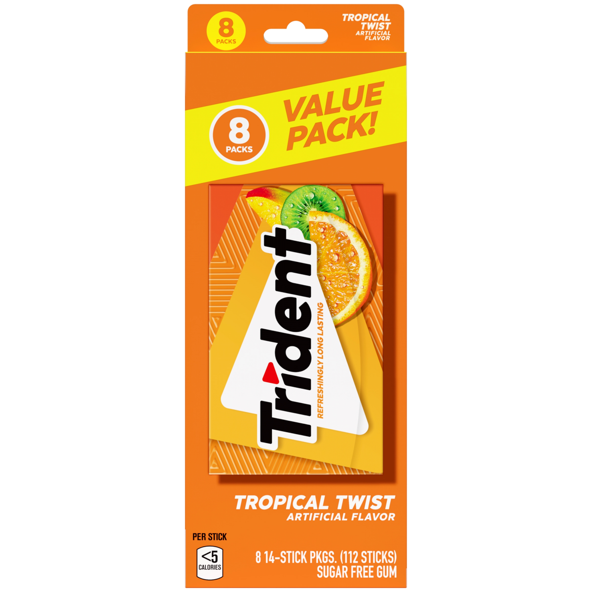 slide 1 of 5, Trident 8Pk Tropical Twist 112Pc, 8 ct, 112 ct