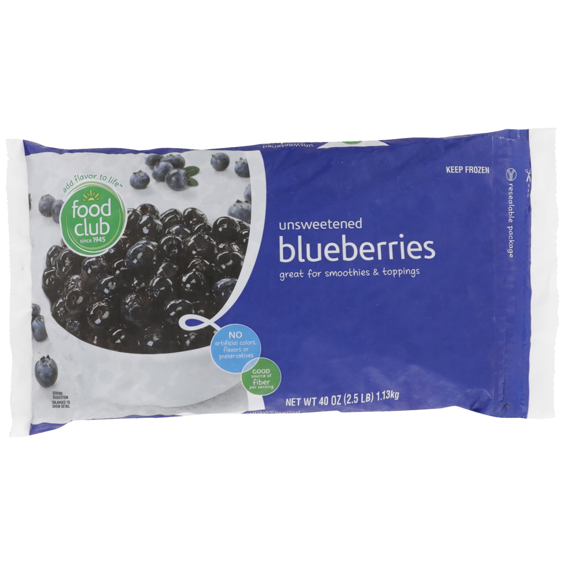 slide 1 of 6, Food Club Frozen Blueberries, 40 oz