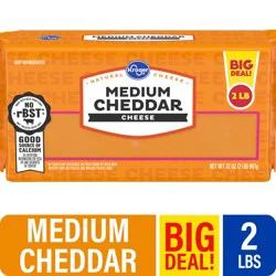 Kroger Medium Cheddar Cheese Bar