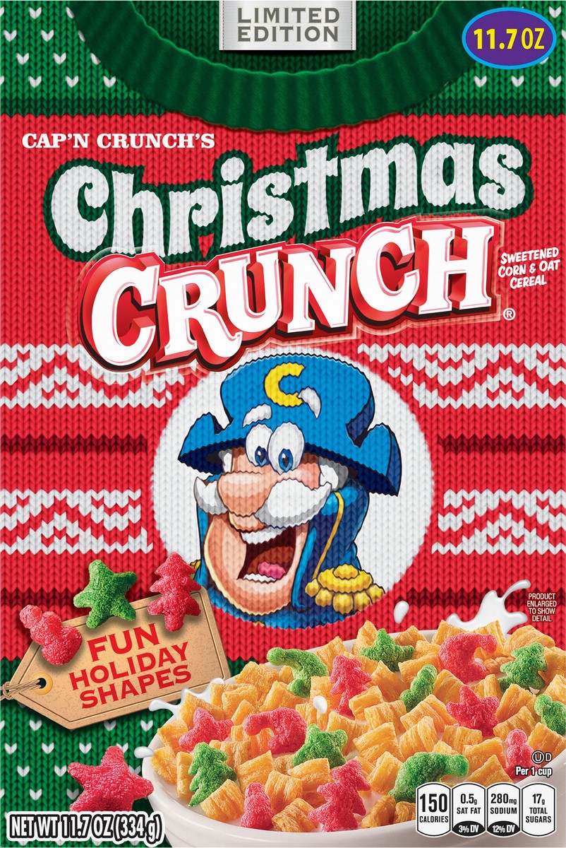 slide 7 of 8, Cap'n Crunch's Sweetened Corn & Oat Cereal Christmas Crunch 11.7 Oz, 11.7 oz