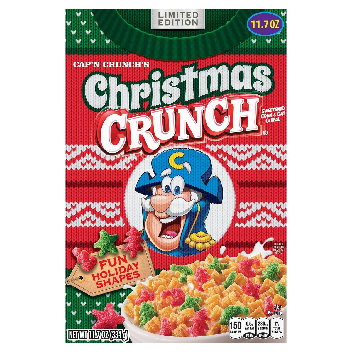 slide 8 of 8, Cap'n Crunch's Sweetened Corn & Oat Cereal Christmas Crunch 11.7 Oz, 11.7 oz