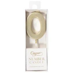 Caspari Gold 0 Number Candle - 1 ea