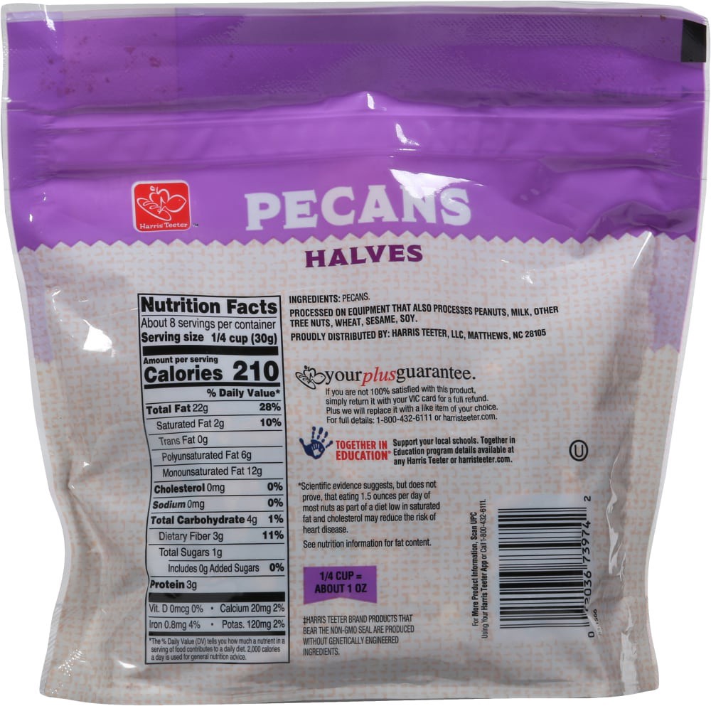 slide 2 of 2, Harris Teeter Pecans Halves, 8 oz