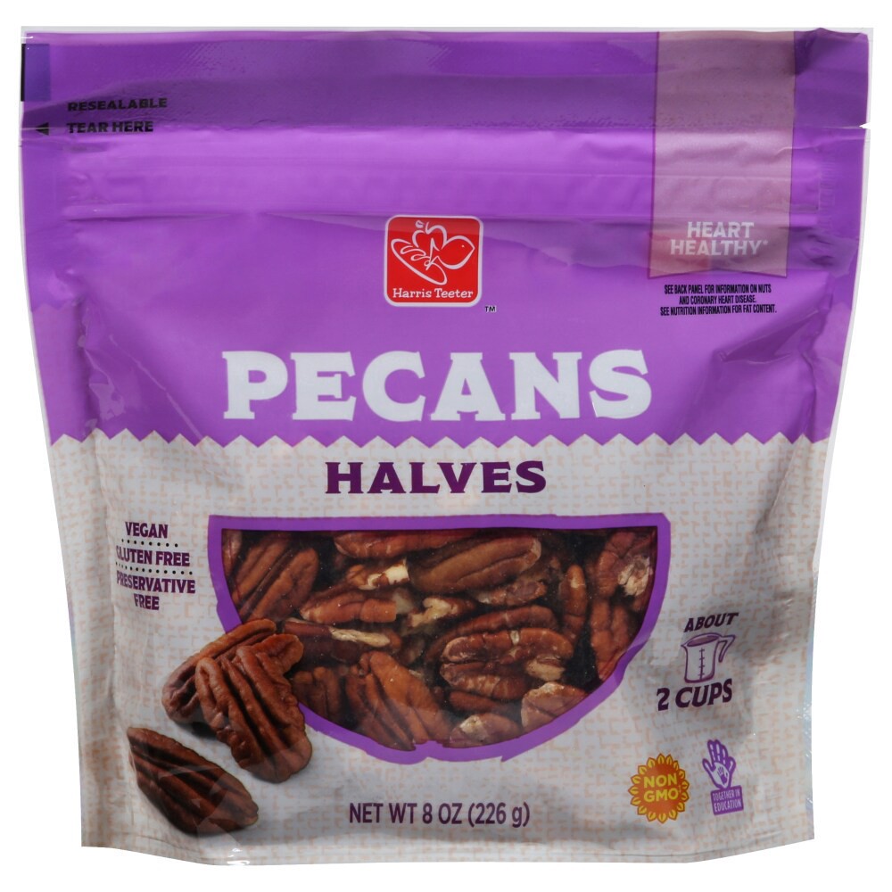 slide 1 of 2, Harris Teeter Pecans Halves, 8 oz