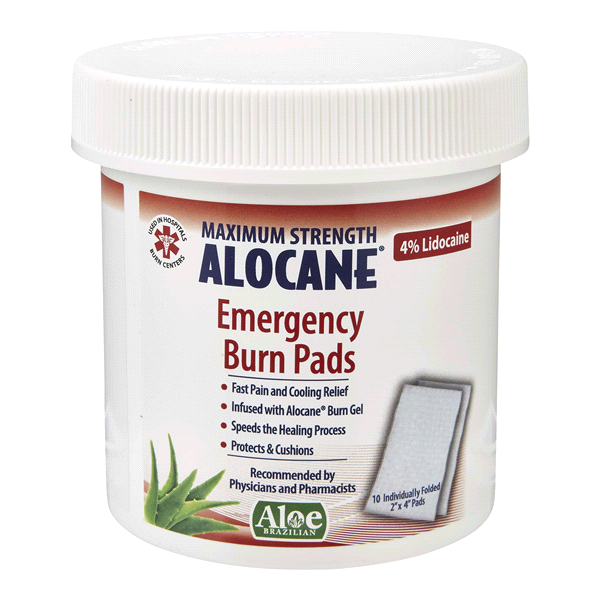 Alocane Maximum Strength Emergency Burn Pads, 10 ct - City Market