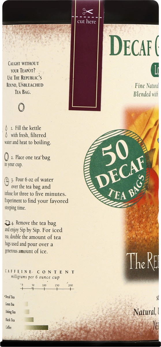 slide 9 of 9, The Republic of Tea Decaf Ginger Peach Longevity Tea - 50 ct, 50 ct