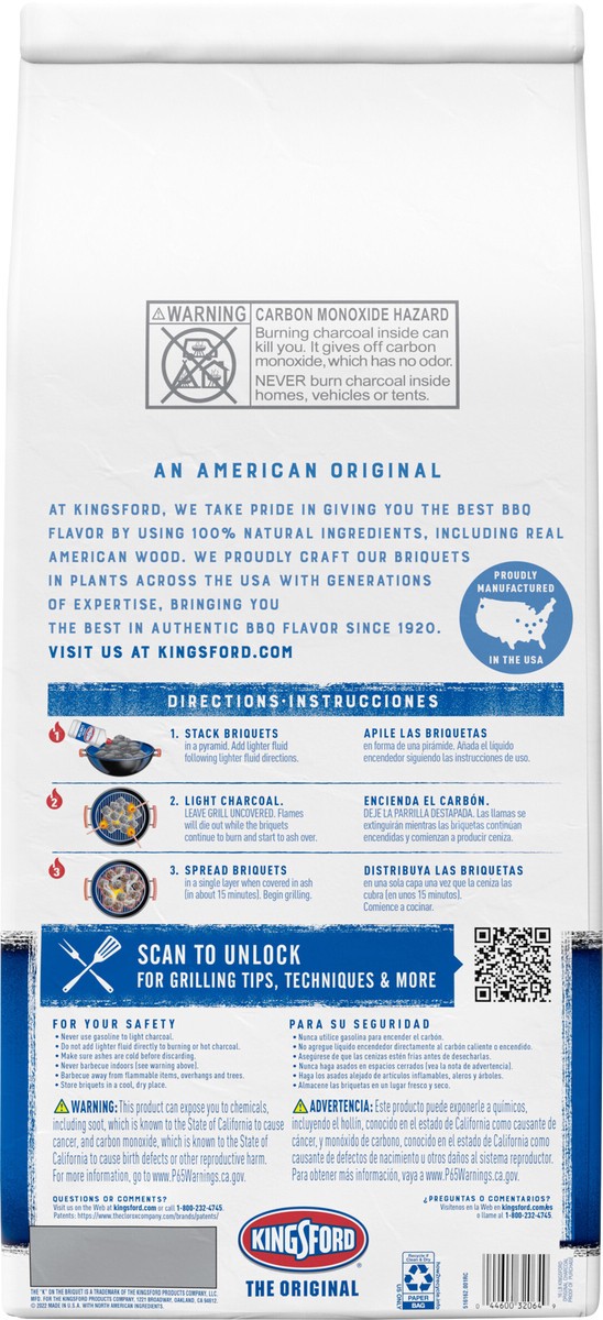 slide 3 of 9, Kingsford Original Charcoal Briquettes, BBQ Charcoal for Grilling, 16 Pounds, 16 lb