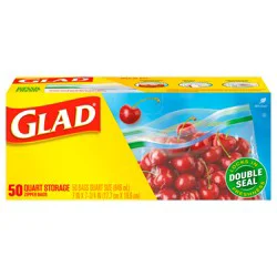 Glad Medium Quart Storage Zipper Bags 50 ea