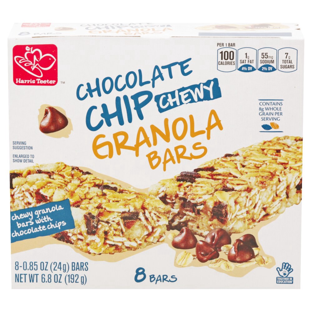 slide 1 of 6, Harris Teeter Chocolate Chip Chewy Granola Bars, 8 ct