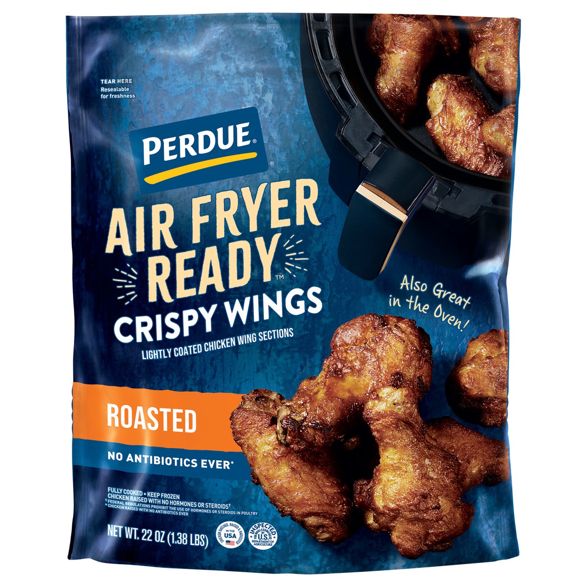 slide 2 of 7, PERDUE AIR FRYER READY™ Roasted Crispy Chicken Wings, 22 oz., 22 oz