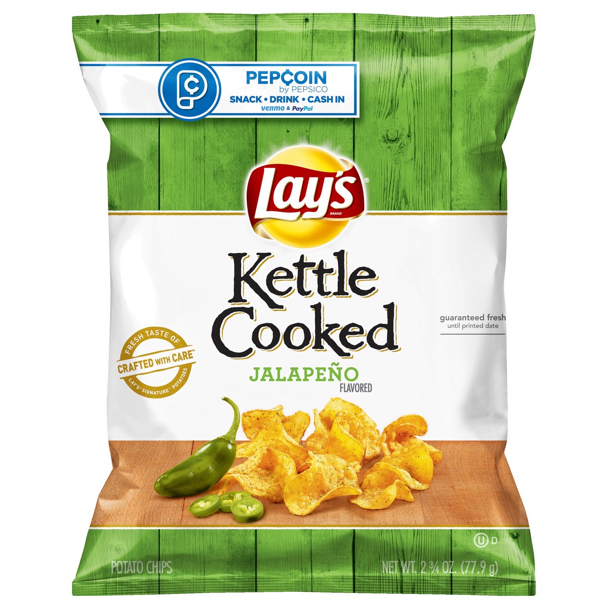 slide 1 of 5, Lay's Kettle Cooked Jalapeno Flavored Potato Chips 2.75 oz, 2.75 oz