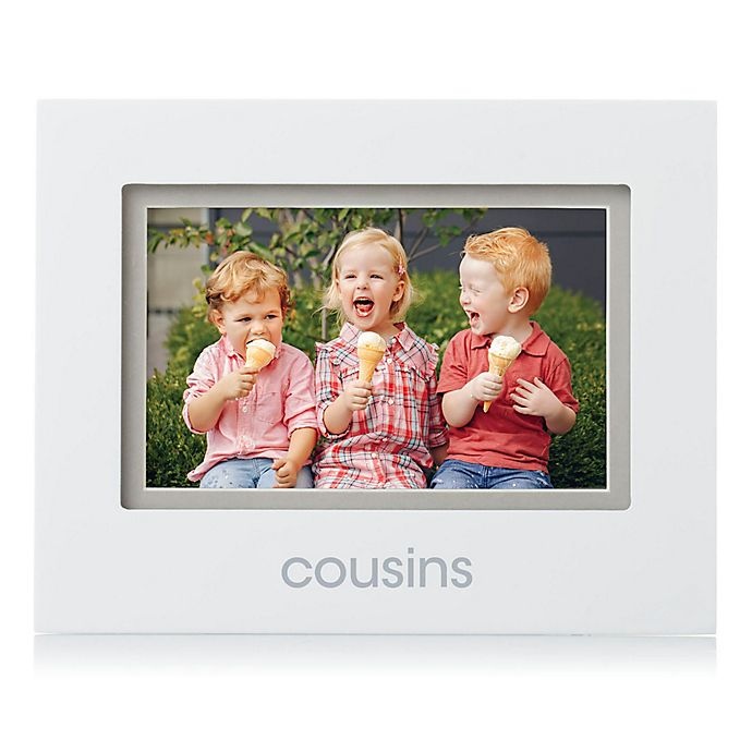 slide 1 of 3, Pearhead Cousins'' Sentiment Picture Frame - White'', 4 in x 6 in