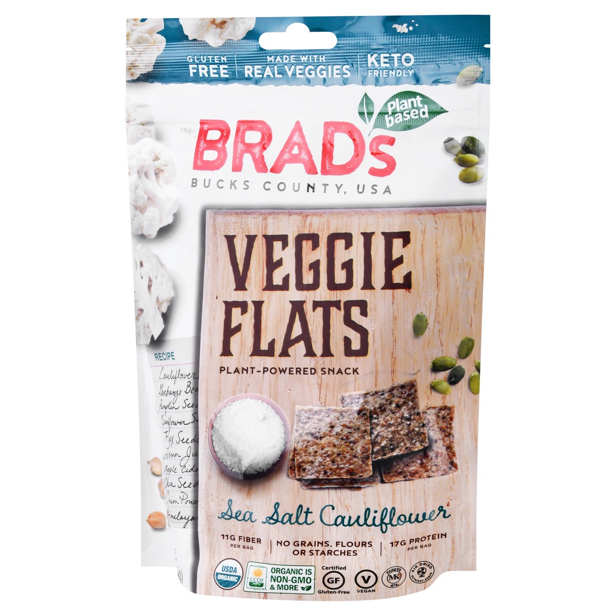 slide 11 of 12, Brad's Sea Salt Cauliflower Veggie Flats 3 oz, 3 oz