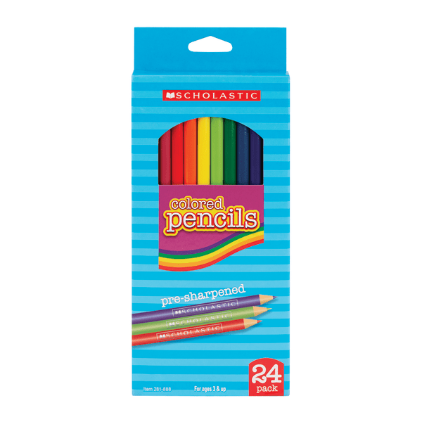 slide 1 of 1, Scholastic Color Pencils, 3.3 Mm, Assorted Colors, Pack Of 24, 24 ct