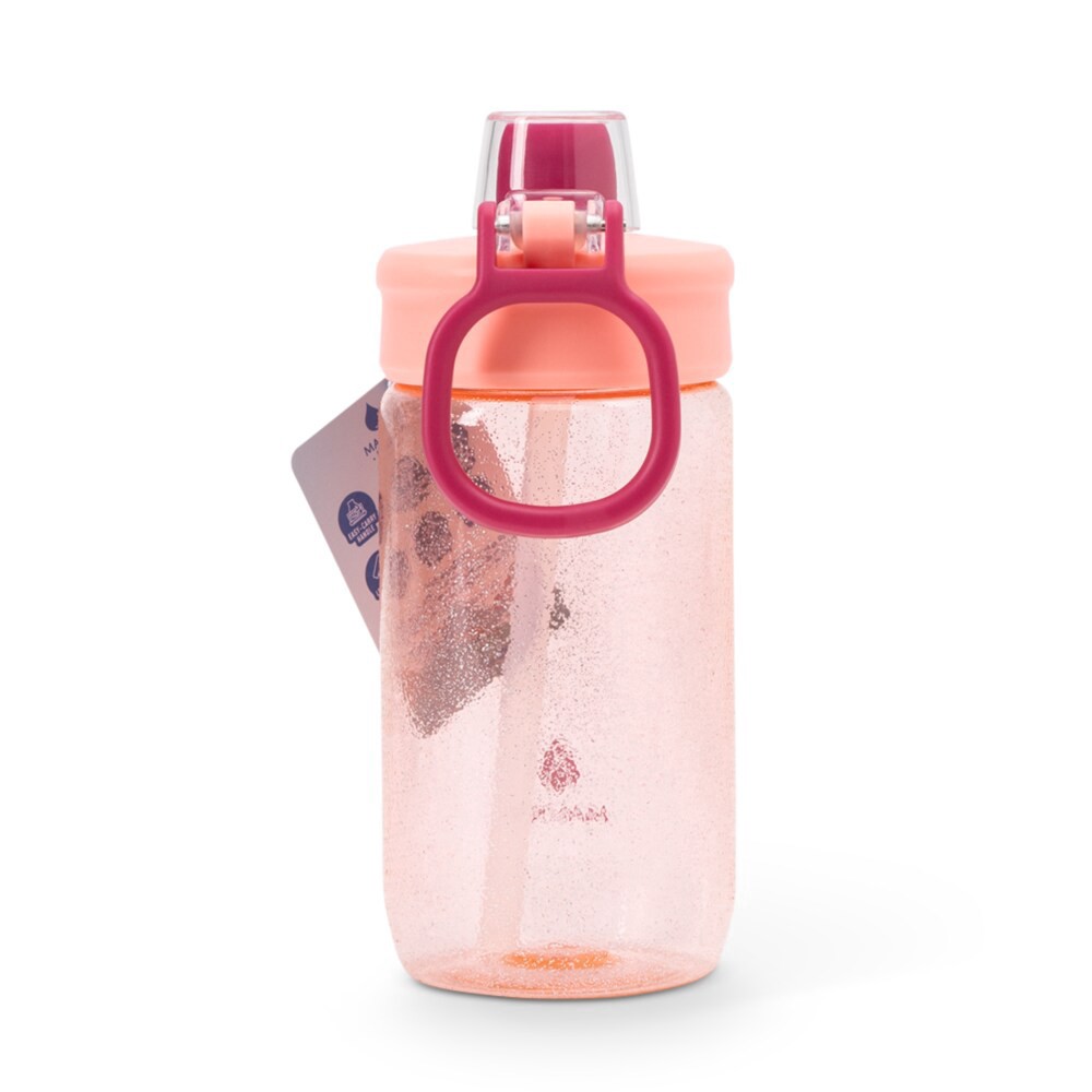 slide 2 of 3, Manna™ Plastic Push Bottle - Pink, 18 oz