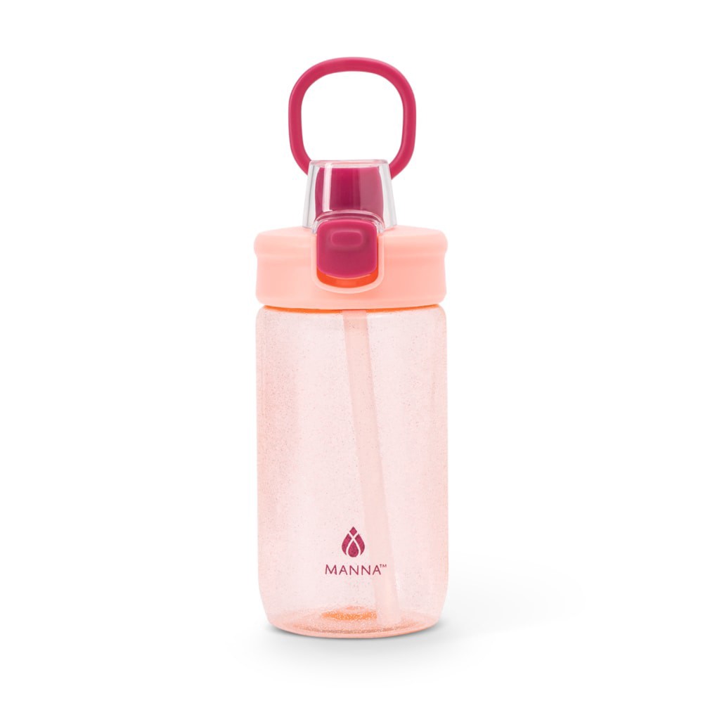 slide 3 of 3, Manna™ Plastic Push Bottle - Pink, 18 oz