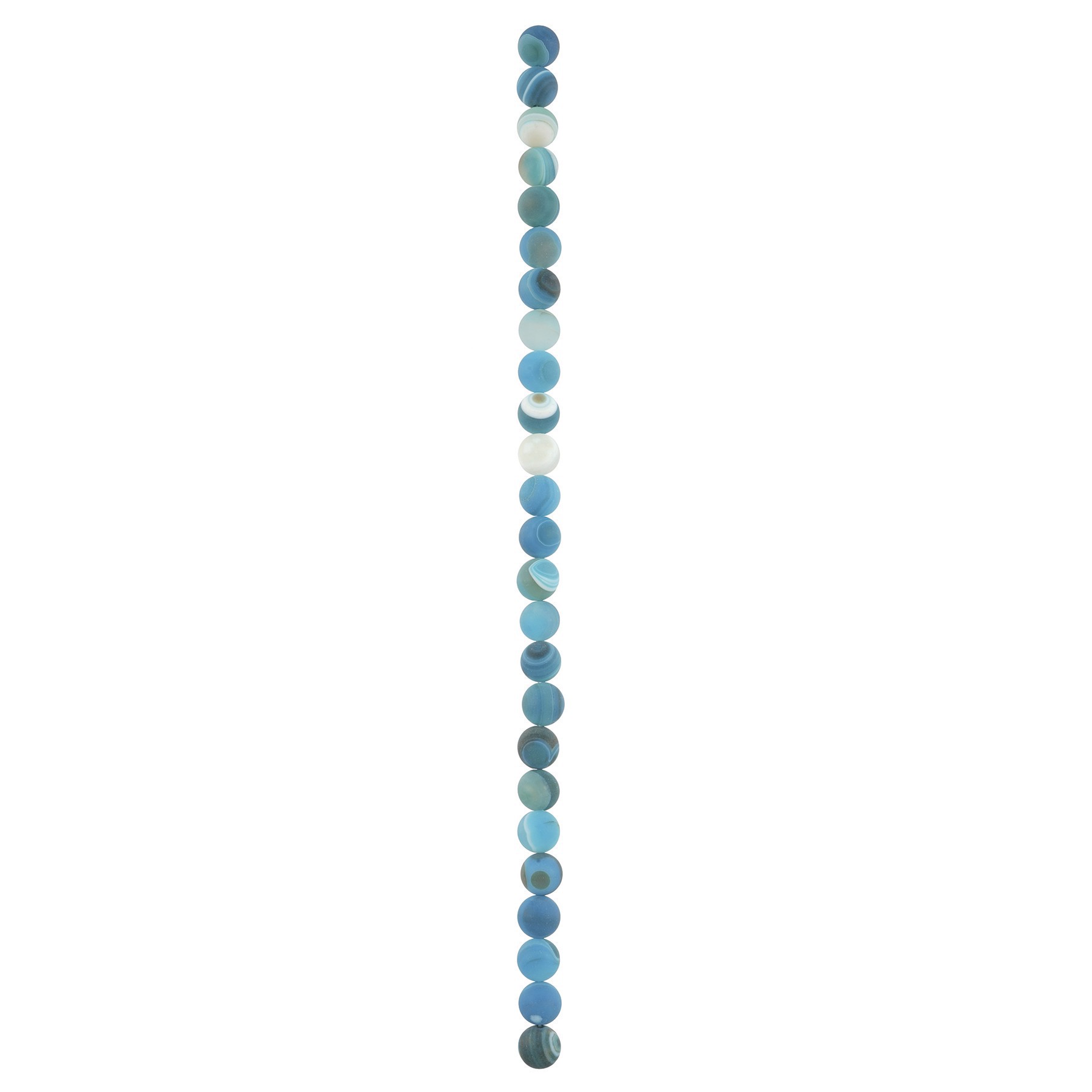 slide 2 of 3, Blue Stripe Matte Agate Round Beads, 10mm By Bead Landing, 10mm