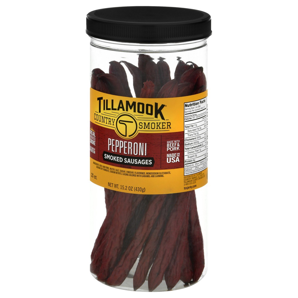slide 5 of 9, Tillamook Country Smoker Pepperoni Smoked Sausages 20 ea, 20 ct