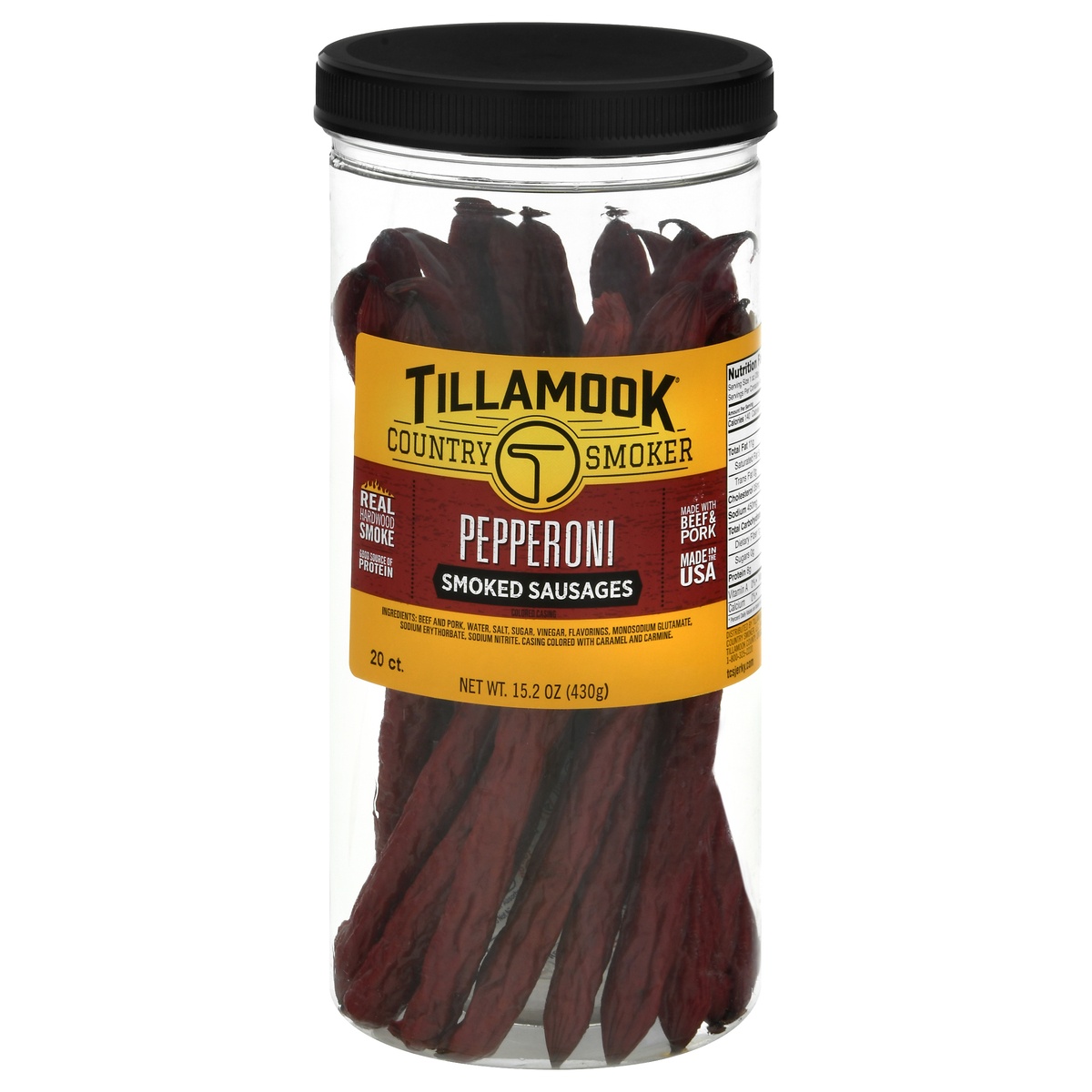 slide 1 of 1, Tillamook Country Smoker Pepperoni Smoked Sausages 20 ea, 
