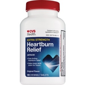 slide 1 of 1, CVS Health Heartburn Relief Actacid Extra Strength Chewable Tablets, 100 ct