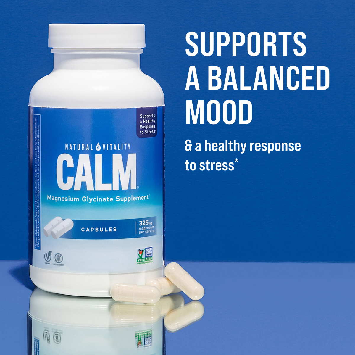 slide 7 of 29, Natural Vitality Calm Natural Vitality Magnesium Glycinate 325mg 120 Vegan Capsules, 120 ct