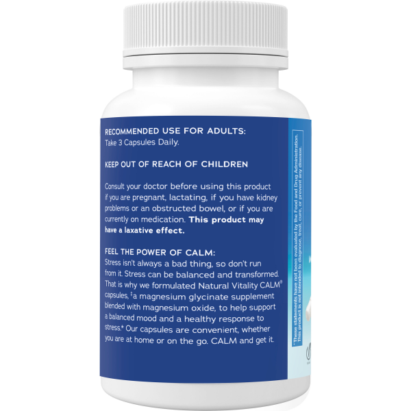 slide 19 of 29, Natural Vitality Calm Natural Vitality Magnesium Glycinate 325mg 120 Vegan Capsules, 120 ct